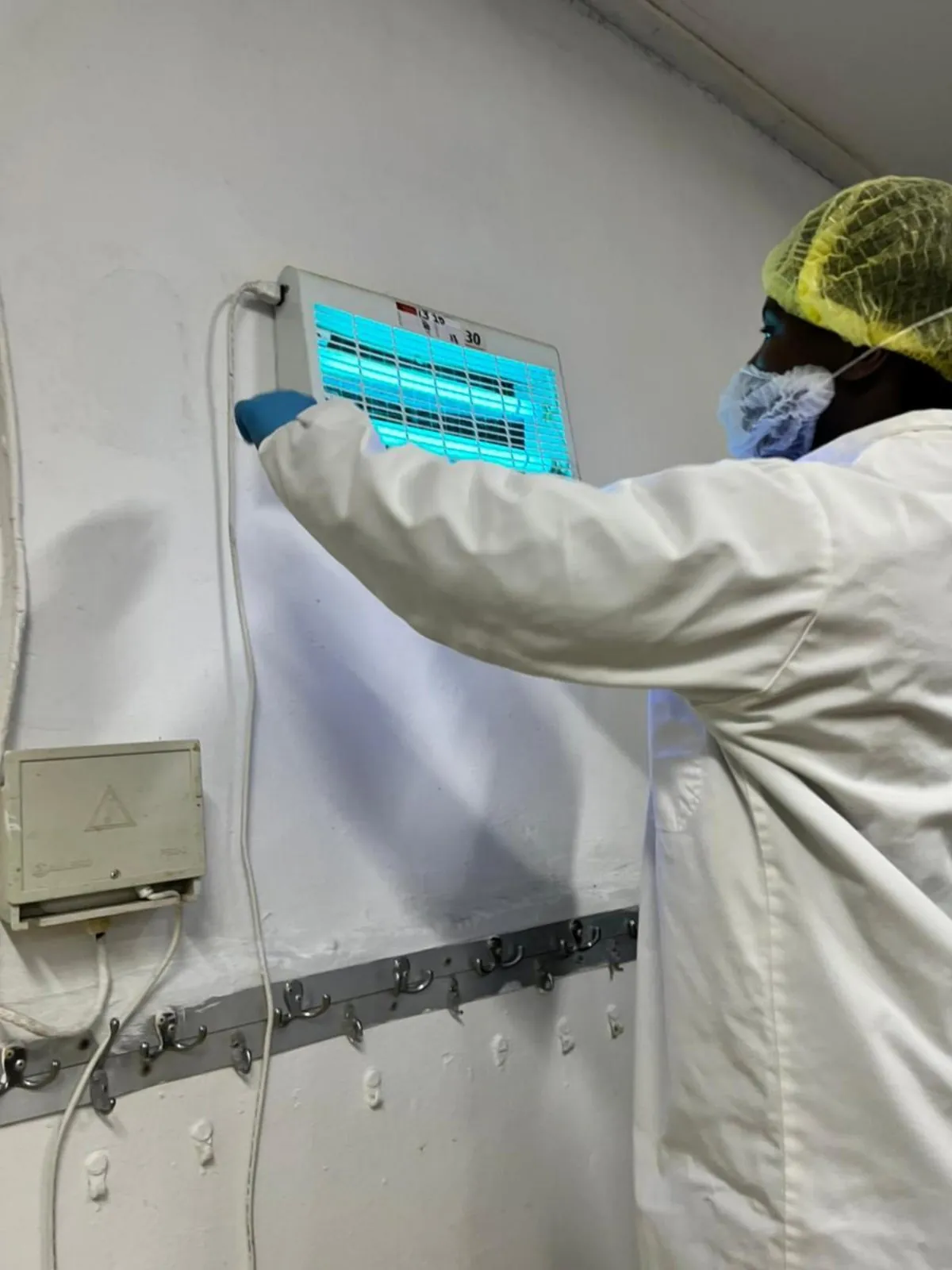 ASC insect light trap and electric fly killer monitoring unit in a food facility